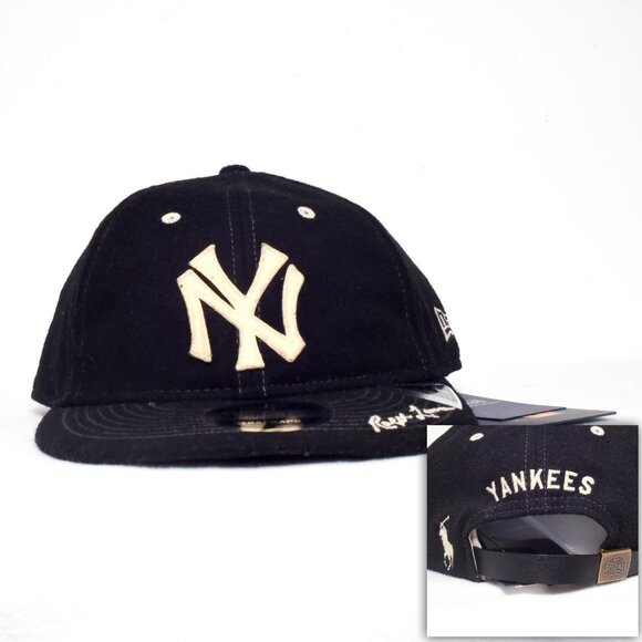 Polo Ralph Lauren Black NY Yankees New Era Retro 9FIFTY Strapback Hat Cap New